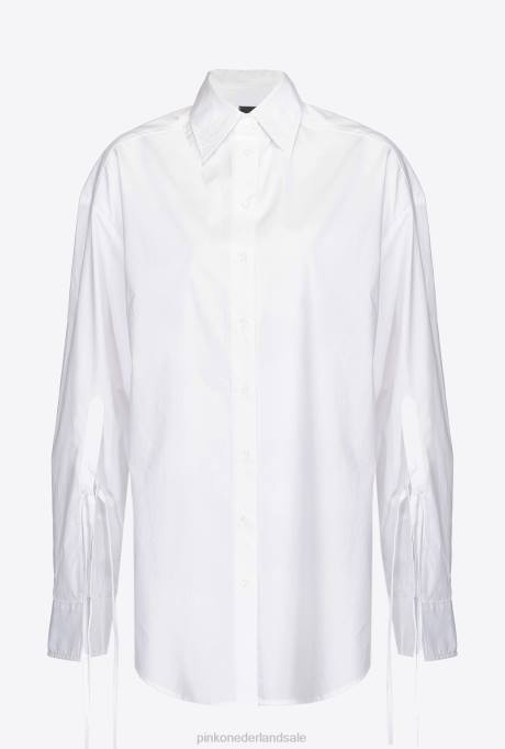 overhemden | L488293 katoenen popeline overhemd Pinko Helder wit