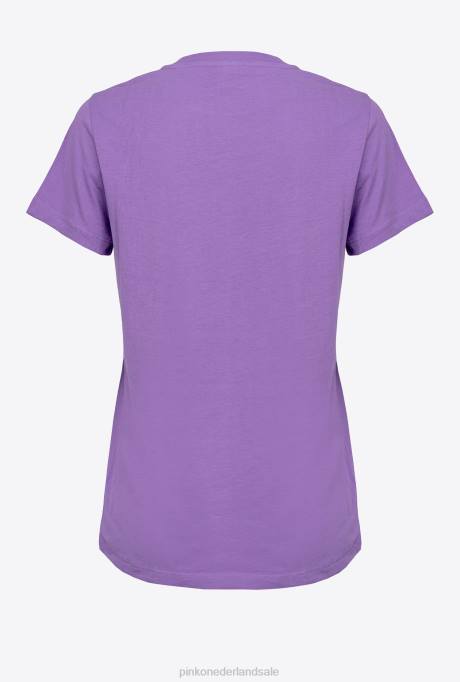 t-shirt | L488341 t-shirt met sterlogo Pinko lavendel lila