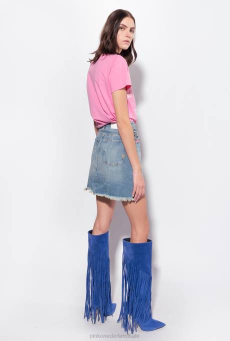 t-shirt | L488343 t-shirt met sterlogo Pinko convolvulus roze