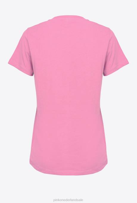 t-shirt | L488343 t-shirt met sterlogo Pinko convolvulus roze
