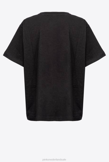 t-shirt | L488396 hou voor altijd van me t-shirt Pinko limousine zwart