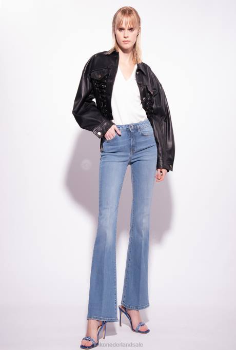 t-shirt | L488399 V-hals t-shirt met logo Pinko zijde wit