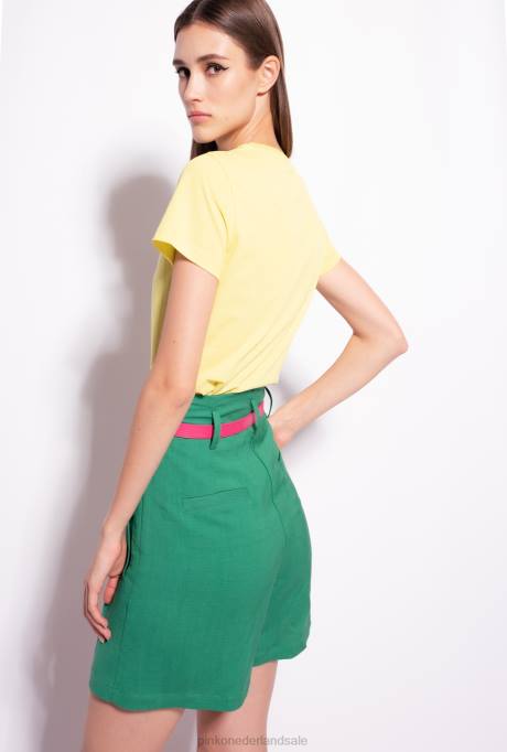 t-shirt | L488401 T-shirt met logoprint Pinko warm olijfgroen