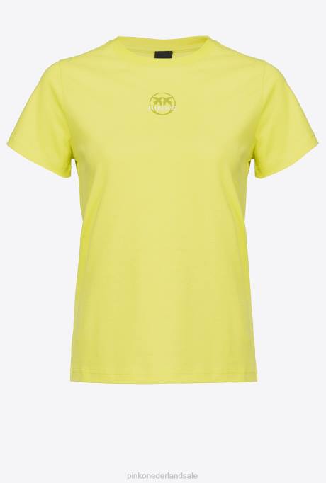 t-shirt | L488401 T-shirt met logoprint Pinko warm olijfgroen