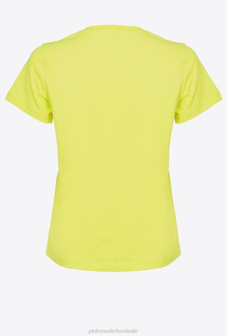 t-shirt | L488401 T-shirt met logoprint Pinko warm olijfgroen