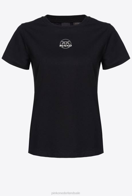 t-shirt | L488402 T-shirt met logoprint Pinko limousine zwart