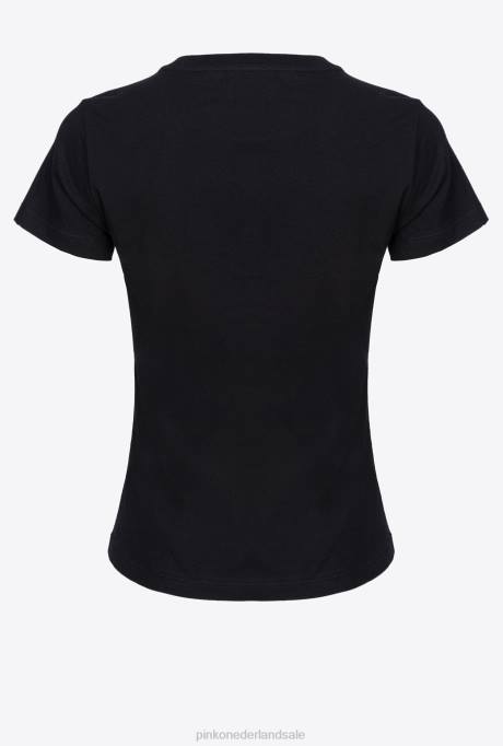 t-shirt | L488402 T-shirt met logoprint Pinko limousine zwart