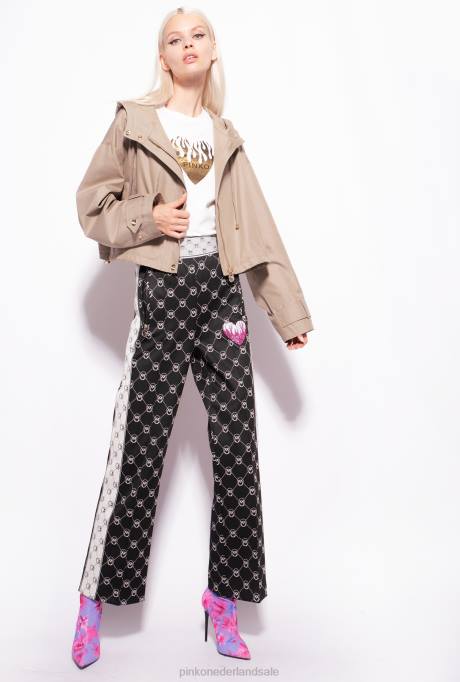 t-shirt | L488418 T-shirt met hartjesprint Pinko zijde wit