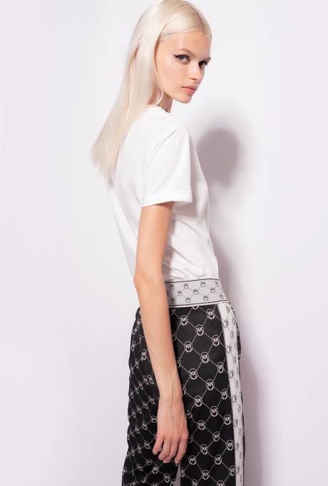 t-shirt | L488418 T-shirt met hartjesprint Pinko zijde wit