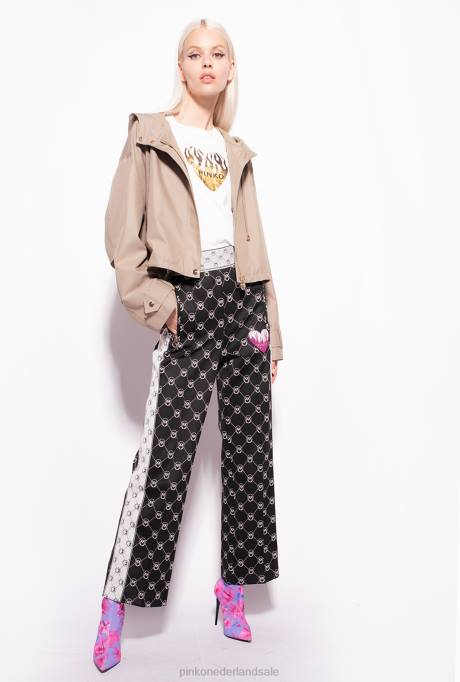 t-shirt | L488418 T-shirt met hartjesprint Pinko zijde wit