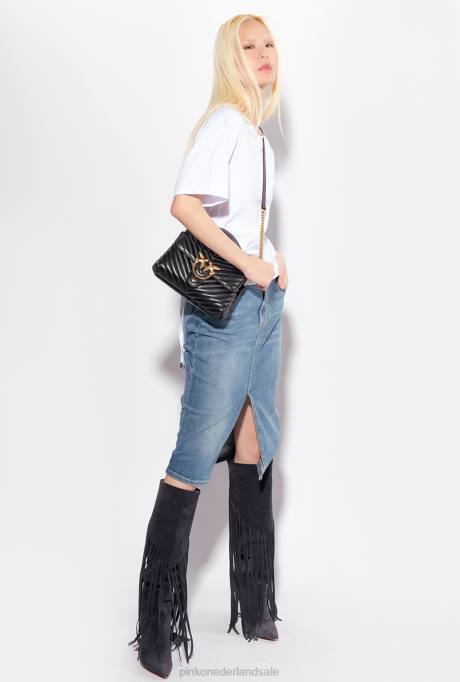 t-shirt | L488429 t-shirt met vetersluiting op de rug Pinko Helder wit