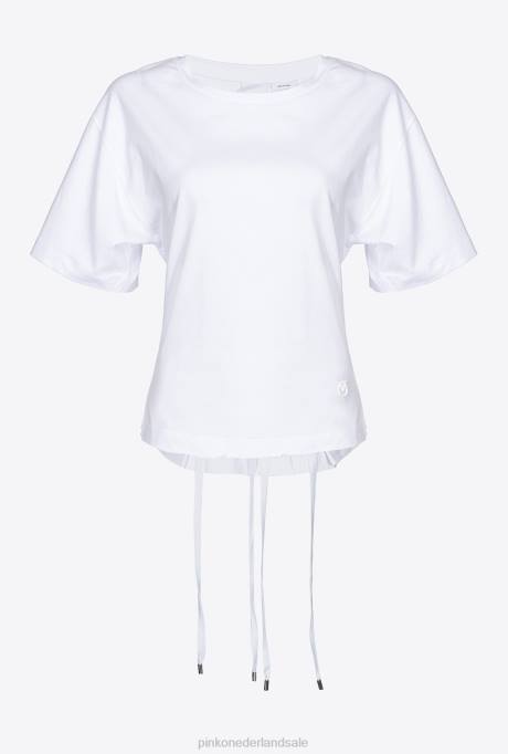 t-shirt | L488429 t-shirt met vetersluiting op de rug Pinko Helder wit