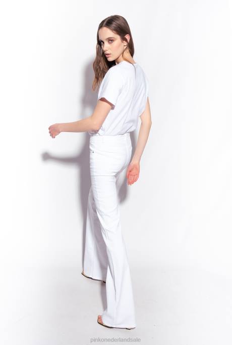 t-shirt | L488453 t-shirt met kersen borduursel Pinko Helder wit