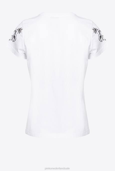 t-shirt | L488455 T-shirt met tatoeageprint Pinko Helder wit