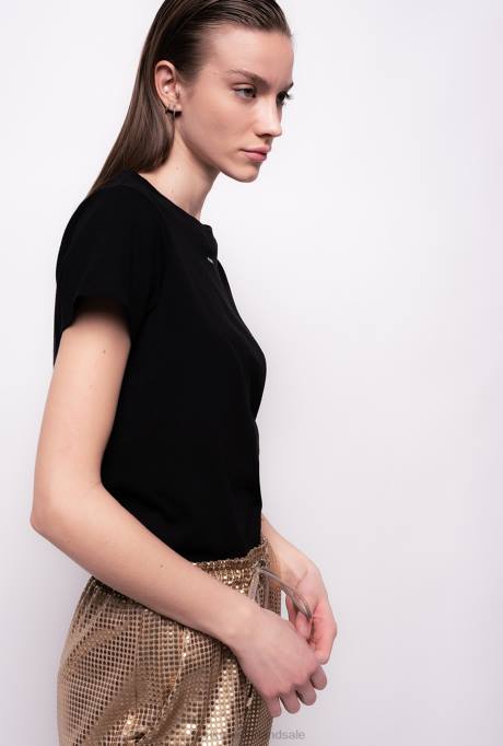 t-shirt | L488485 t-shirt met micro Pinko limousine zwart