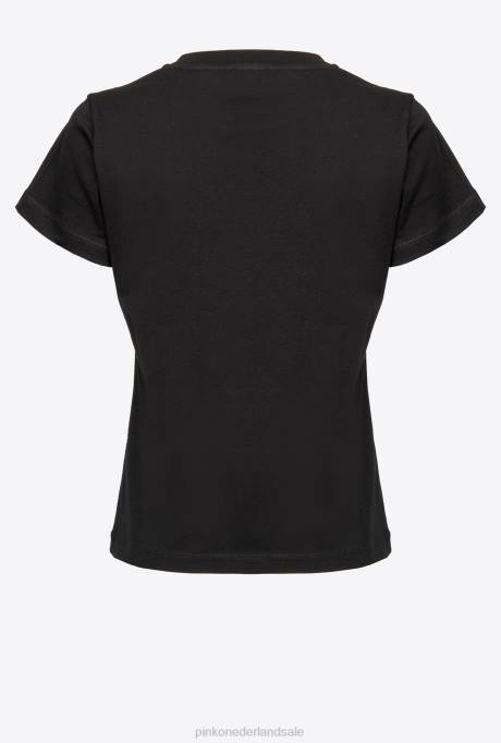 t-shirt | L488485 t-shirt met micro Pinko limousine zwart