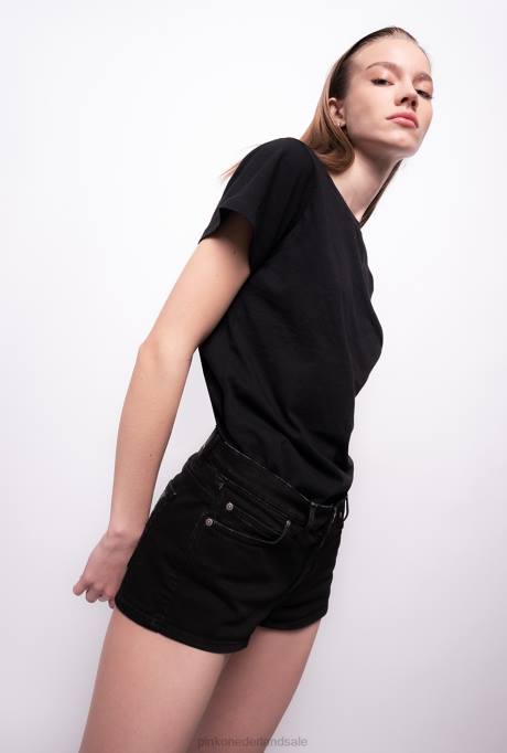 t-shirt | L488494 t-shirt met geborduurd mini-liefdesvogels Pinko limousine zwart