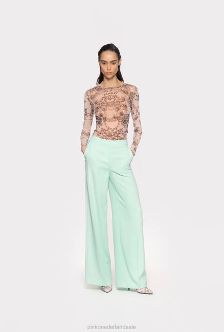 truien | L488361 top met lange mouwen en tatoeageprint Pinko naakt/zwart