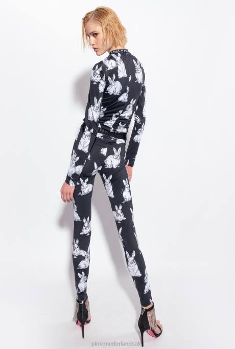 truien | L488471 konijnentopje met lange mouwen Pinko zwart/grijs/wit