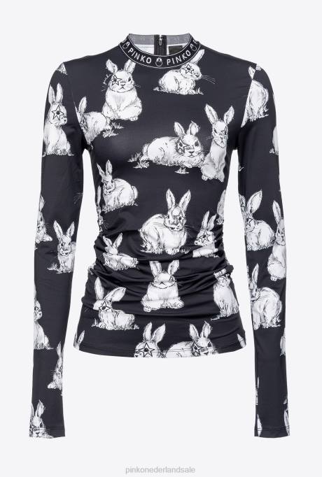 truien | L488471 konijnentopje met lange mouwen Pinko zwart/grijs/wit