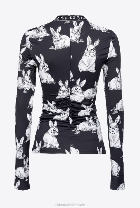truien | L488471 konijnentopje met lange mouwen Pinko zwart/grijs/wit