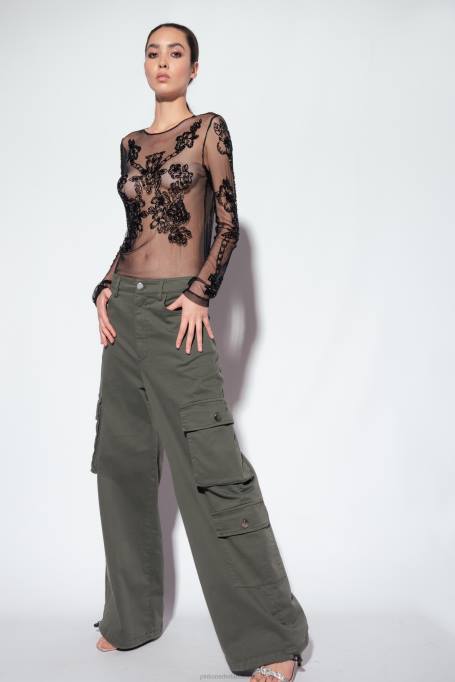 vrijetijdsbroek | L488638 oversized cargobroek Pinko grijs groen