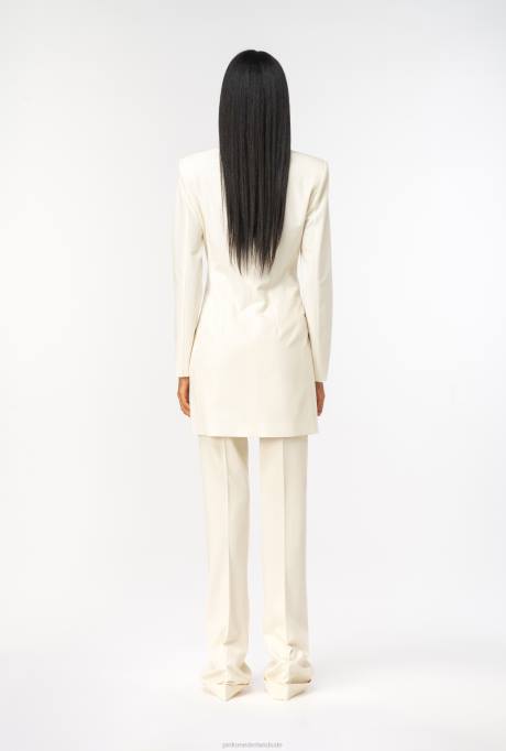 vrijetijdsbroek | L488652 wijd uitlopende broek met hoge taille Pinko roze rook wit