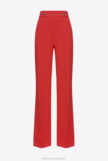 vrijetijdsbroek | L488661 broek met gouden knopen Pinko formule1 rood