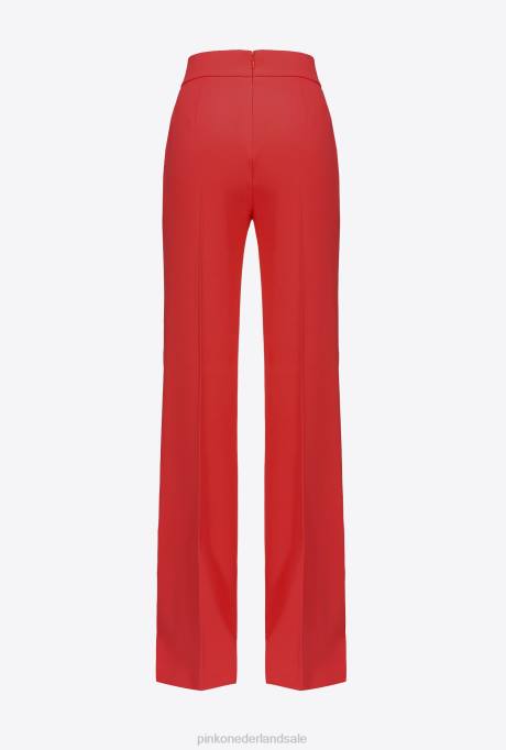vrijetijdsbroek | L488661 broek met gouden knopen Pinko formule1 rood