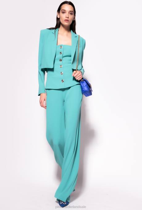 vrijetijdsbroek | L488662 broek met gouden knopen Pinko blauw