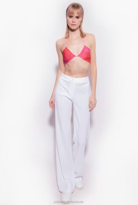 vrijetijdsbroek | L488666 uitlopende stretchbroek Pinko wolk wit