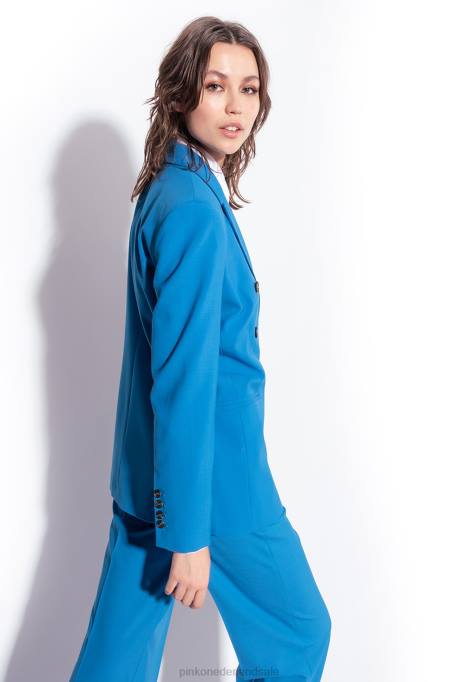 vrijetijdsbroek | L488694 wollen broek met wijde pijpen Pinko directeur blauw