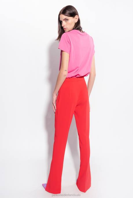 vrijetijdsbroek | L488725 slimfit broek met splitzoom Pinko formule1 rood