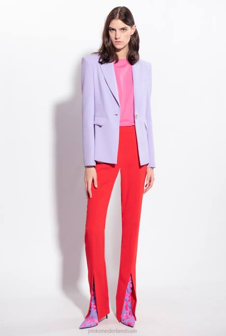 vrijetijdsbroek | L488725 slimfit broek met splitzoom Pinko formule1 rood