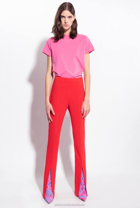 vrijetijdsbroek | L488725 slimfit broek met splitzoom Pinko formule1 rood