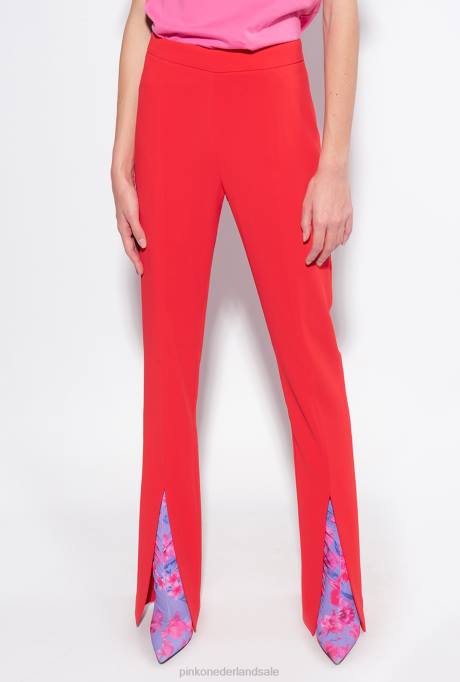 vrijetijdsbroek | L488725 slimfit broek met splitzoom Pinko formule1 rood