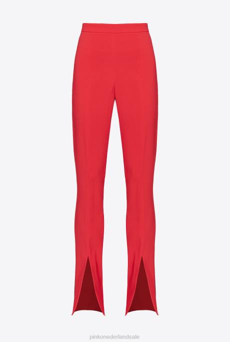 vrijetijdsbroek | L488725 slimfit broek met splitzoom Pinko formule1 rood
