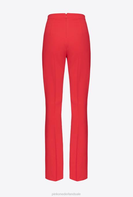 vrijetijdsbroek | L488725 slimfit broek met splitzoom Pinko formule1 rood