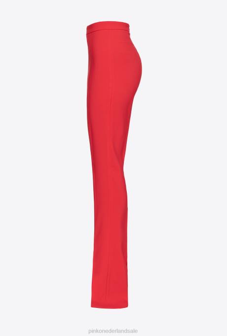 vrijetijdsbroek | L488725 slimfit broek met splitzoom Pinko formule1 rood