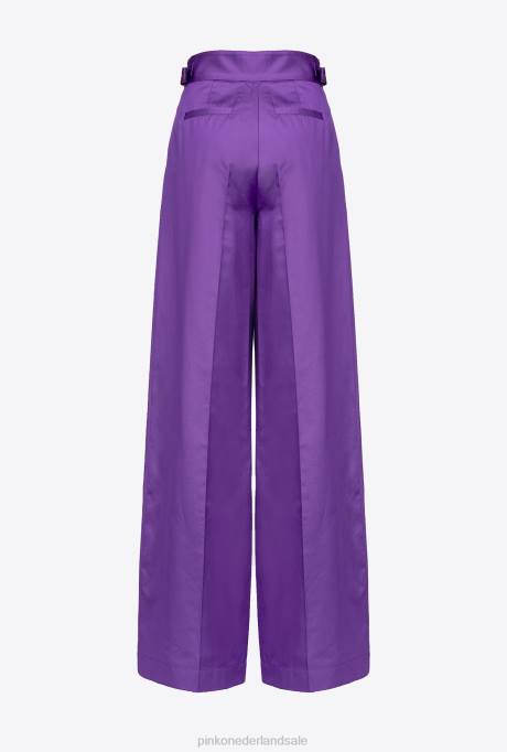 vrijetijdsbroek | L488727 palazzo broek met taillebandjes Pinko trots paars