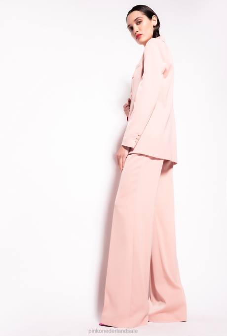 vrijetijdsbroek | L488738 glanzende wijd uitlopende broek Pinko cameo roos