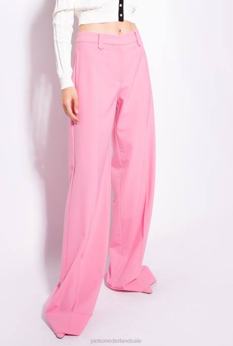 vrijetijdsbroek | L488741 palazzo broek met hoge taille Pinko convolvulus roze