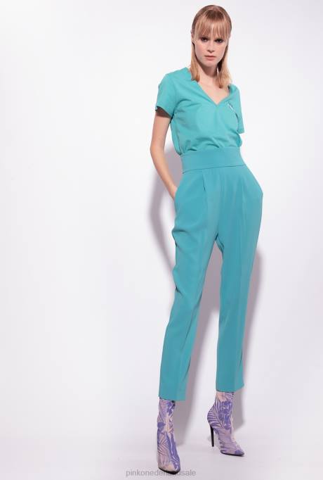 vrijetijdsbroek | L488746 broek van stretchcrêpe met hoge taille Pinko blauw