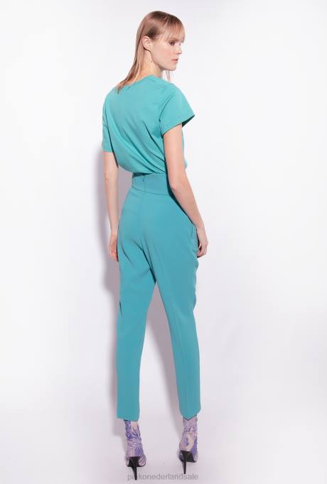 vrijetijdsbroek | L488746 broek van stretchcrêpe met hoge taille Pinko blauw