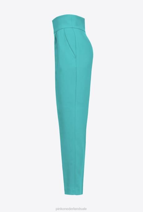 vrijetijdsbroek | L488746 broek van stretchcrêpe met hoge taille Pinko blauw