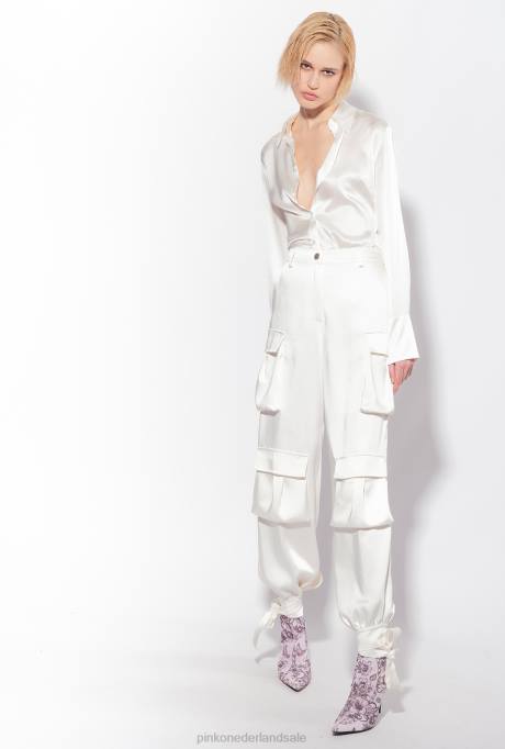 vrijetijdsbroek | L488764 satijnen cargobroek Pinko Sneeuwwitje
