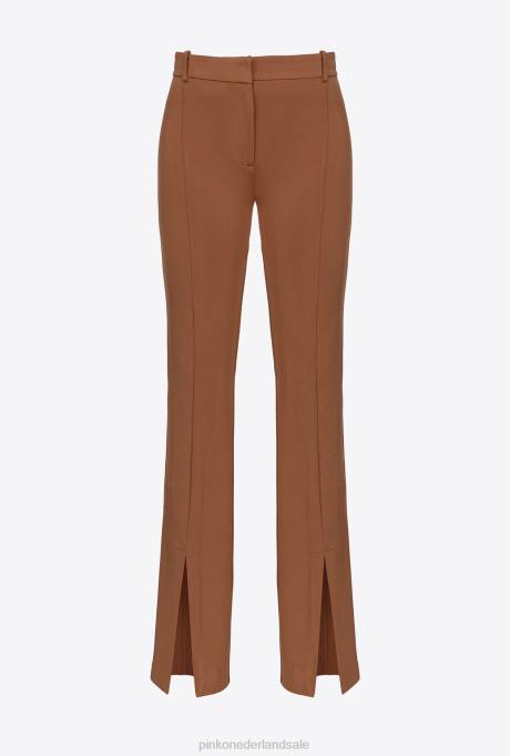 vrijetijdsbroek | L488776 broek met splitzoom Pinko bruin - teckel