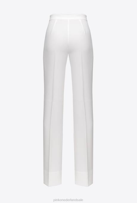 vrijetijdsbroek | L488778 wijd uitlopende broek van polycrêpe Pinko melk wit