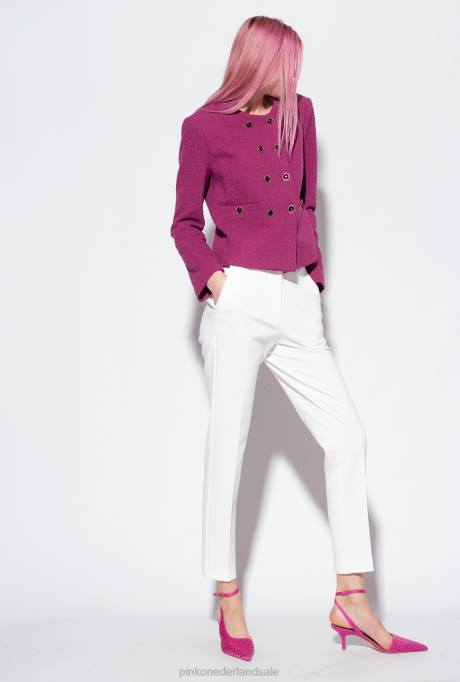 vrijetijdsbroek | L488780 zwart-wit slimfit broek Pinko Sneeuwwitje