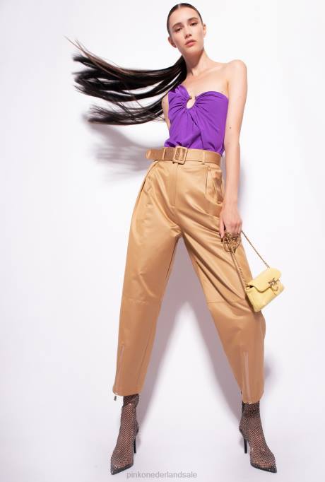 vrijetijdsbroek | L488790 broek met ritsen onderaan Pinko mosterd